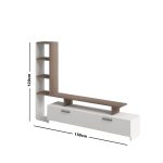Modern TV Unit, 150cm White & Brown - CHTV44 - Image 3