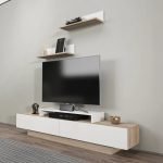 TV Unit, 130cm White & Beige - CHTV94 - Image 3