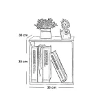 Black MDF nightstand - 35x35x30 cm CHBST538 - Image 3