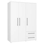Wardrobe with 3 hinged doors and 2 drawers in white. 145 x 200 x 59 cm - CHDR020 - Image 2