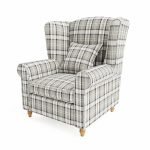 Grey Linen Fabric Wingback Armchair – CHCH022 - Image 2