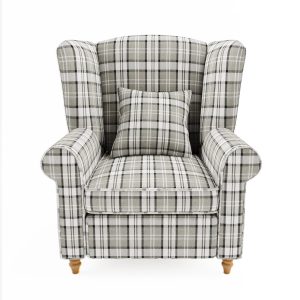 Grey Linen Fabric Wingback Armchair – CHCH022 - Image 3