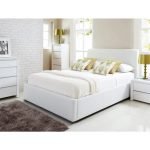 Counter Wood Velvet Single Bed 120×120×200 cm - White - Image 2