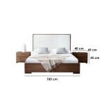 Counter Wood Super King Bed With 2 Commodes - Brown - 3 Pieces - Image 3