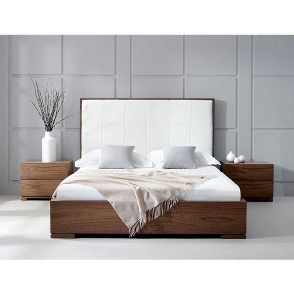 Counter Wood Super King Bed With 2 Commodes - Brown - 3 Pieces