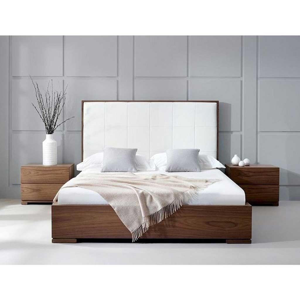 CHB29-2 Counter Wood Super King Bed With 2 Commodes - Brown - 3 Pieces - Image 1