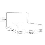 Counter Wood King Bed 195x160x110 cm - White - Image 2