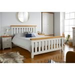 Counter Wood King Bed 195x160x110 cm - White