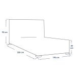 Counter Wood and Velvet Fabric Super King Bed 90x190x225 cm - Dark Grey - Image 2