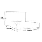 Counter Wood and Velvet Fabric Super King Bed 205x180x130 cm - Black - Image 2