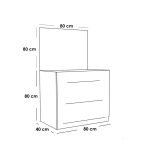 Italian chipboard Wood Bedroom 4 Pieces - Grey and Brown - Image 4