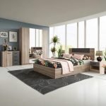 European wood Bedroom Set 5 Pieces - Beige and Grey