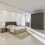 MDF Wood Bedroom Set 6 Pieces -Brown and Beige