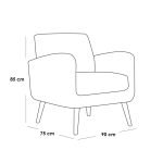 Chair 75x85x90 cm - Yellow & Beige - Image 2