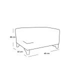 2 Chairs & Pouf - 3 Pieces - Beige and Black - Image 3