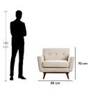 Chair 70×80×60 cm - Beige & Brown - Image 2