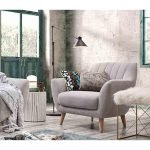 Beech Wood and Linen Arm Chair - Grey