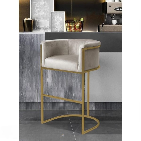 Steel Bar Chair - Beige and Gold