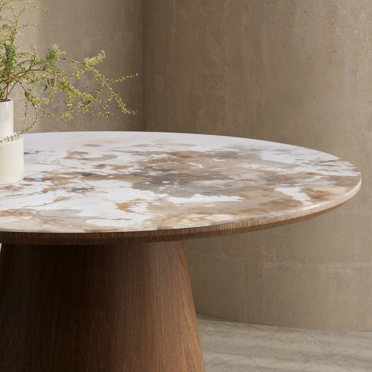 Round Ceramic Dining Table Set with 4 Piped Chairs – CHDRS014 - Image 5