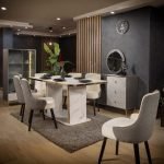 MDF Wood Dining Room 10 Pieces - Grey and White