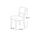 Beech Wood and Linen Fabric Dining Room set 7 pieces - Brown and Beige - Image 3