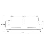 Red Beech Wood and Linen Fabric 2 Seaters Sofa - Beige - Image 2