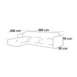 Beech Wood and HP treated linen fabric L-Shape Sofa - Beige - Image 2