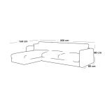 Beech wood and Linen L-Shape Sofa - Beige - Image 2