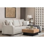 Beech wood and Linen L-Shape Sofa - Beige