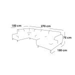 Red Beech Wood and Linen Fabric L-Shape Sofa - Beige - Image 10