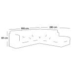 Beech Wood and Linen Fabric L-Shape Sofa - Grey - Image 2