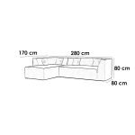 Beech wood and linen L-Shape Sofa - Beige - Image 2