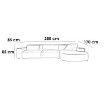 Beech wood and linen L-Shape Sofa - Grey - Image 2