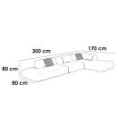 Beech wood and linen L-Shape Sofa - Off-White - Image 2