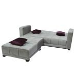 Swedish Wood and Velvet Jaguar Fabric Living Room Set 2 pieces Grey - Image 4