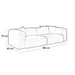 Beech and Linen Wood 2 Seater Sofa - Dark Grey - Image 2