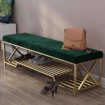 Steel Banquette With Shoe Rack 50x35x110x33 cm