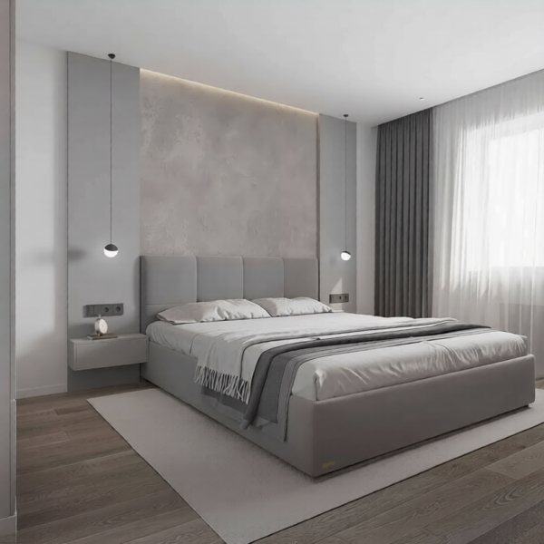Modern bed 160x200cm - Gray - CHBD89