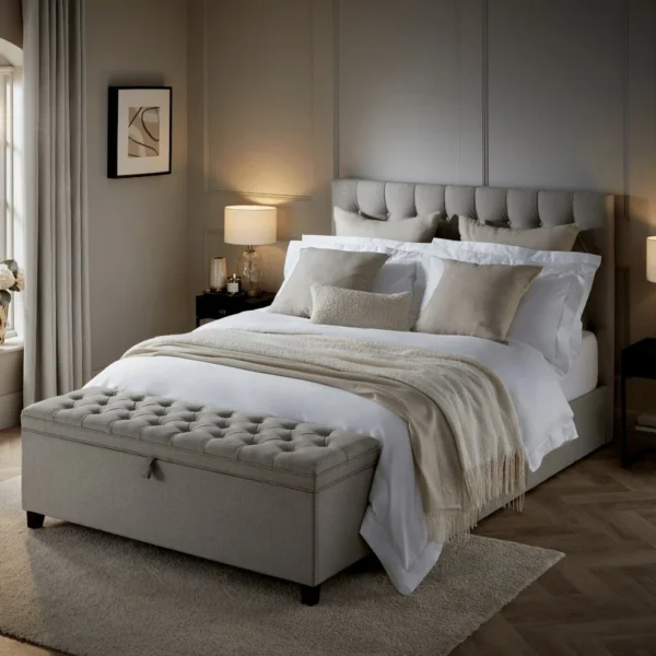 Button Tufted Bed – CHBDN03-BEIG