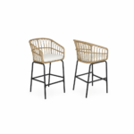 Modern Outdoor Rattan Bar Chair Set – Set of 2 - CHOTB-CH-H39