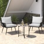Modern Outdoor Rope Lounge Set | 2 Armchairs & Side Table - CHOTS-H17