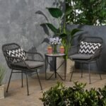 Outdoor Rattan Bistro Set | 2 Chairs & Glass Side Table - CHOTS-H20
